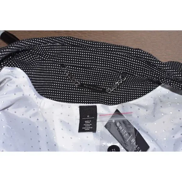 White House Black Market Black & White One-Button Blazer Jacket Size 8 NEW!!! - Picture 7 of 7